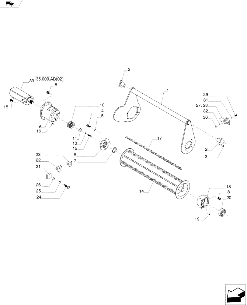 Схема запчастей Case IH A8800 - (60.390.AA[01]) - TOP ROLLERS (A, C1, C2 AND D) (60) - PRODUCT FEEDING