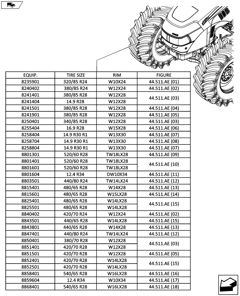 Схема запчастей Case IH MAXXUM 110 - (00.000.44[01]) - PICTORIAL INDEX (00) - GENERAL & PICTORIAL INDEX
