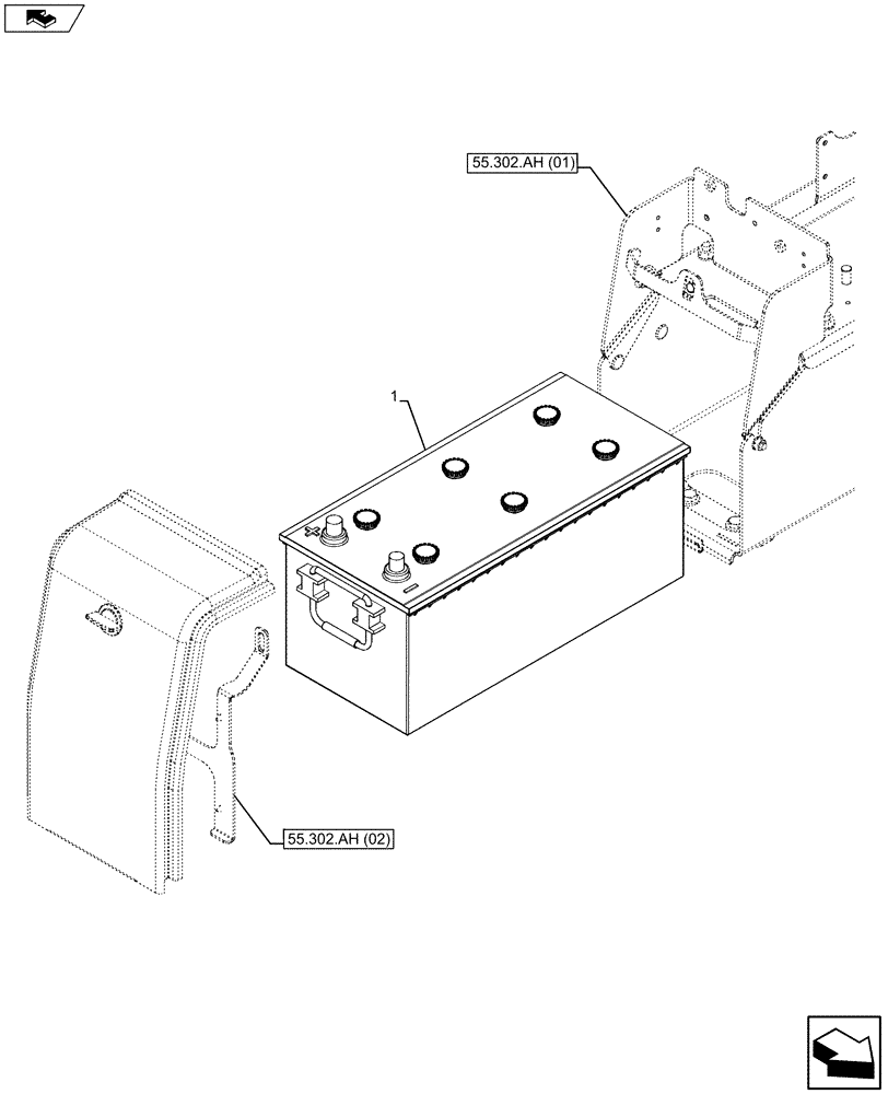 Схема запчастей Case IH MAXXUM 110 - (55.302.AG) - VAR - 336138 - BATTERY (1300 AMP) (55) - ELECTRICAL SYSTEMS