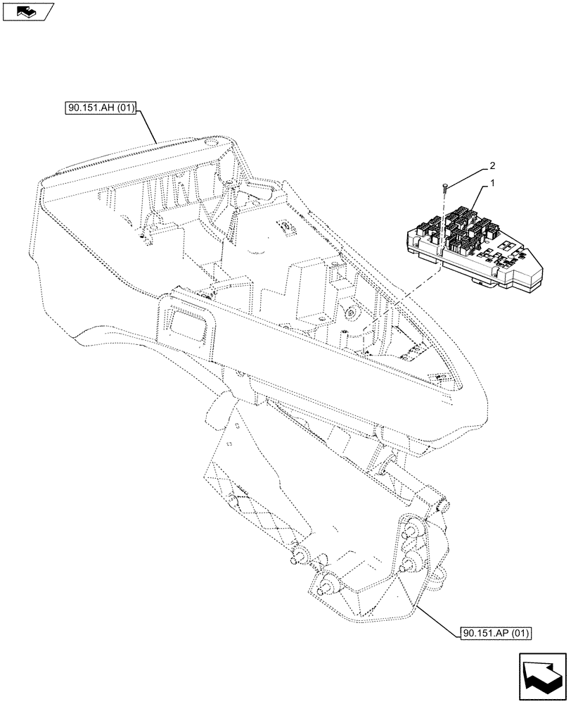 Схема запчастей Case IH MAXXUM 110 - (55.512.CS[07]) - VAR - 390021 - ARMREST CONTROL UNIT, ELECTRONIC CONTROLS (55) - ELECTRICAL SYSTEMS