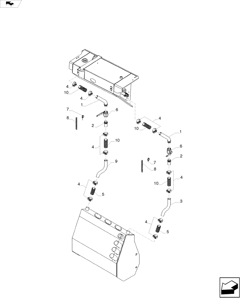 Схема запчастей Case IH A8800 - (35.300.AD[01]) - HYDRAULIC LINE, SUCTION PIPE (35) - HYDRAULIC SYSTEMS