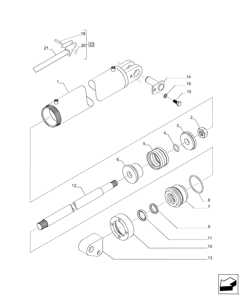 Схема запчастей Case IH A8800 - (35.100.BI[02]) - HYDRAULIC CYLINDER (TOPPER ARMS) (35) - HYDRAULIC SYSTEMS