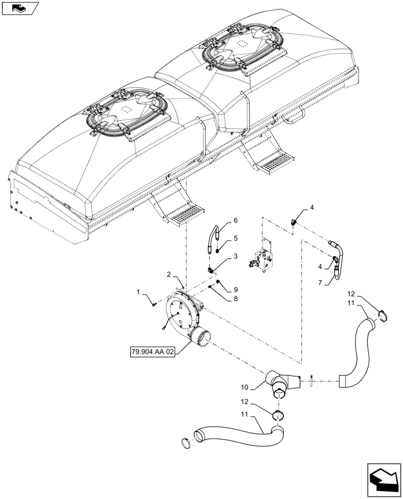 Схема запчастей Case IH 1245 - (79.904.AA[01]) - BULK FILL FAN SUPPLY (79) - PLANTING