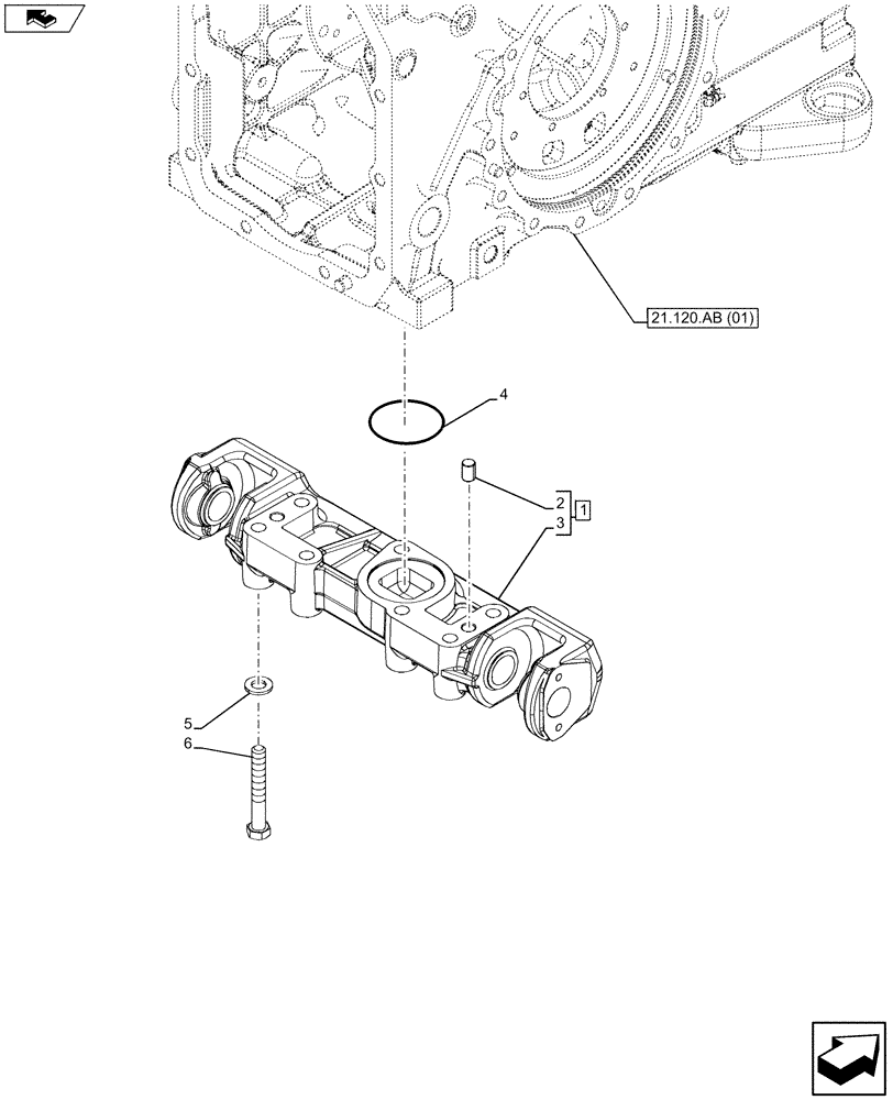 Схема запчастей Case IH MAXXUM 120 - (37.100.AB[03]) - VAR - 390911, 743811 - DRAWBAR SUPPORT (37) - HITCHES, DRAWBARS & IMPLEMENT COUPLINGS