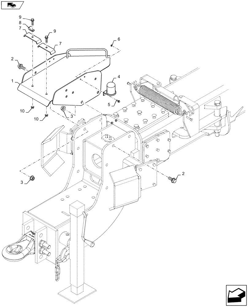 Схема запчастей Case IH 1245 - (39.100.AY[01]) - DIRECT DRIVE HYDRAULIC HOSE FRAME (39) - FRAMES AND BALLASTING