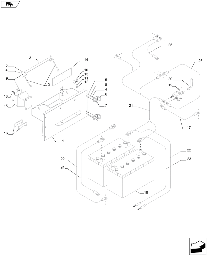 Схема запчастей Case IH A8800 - (55.302.AV) - BATTERY - CABLES (55) - ELECTRICAL SYSTEMS