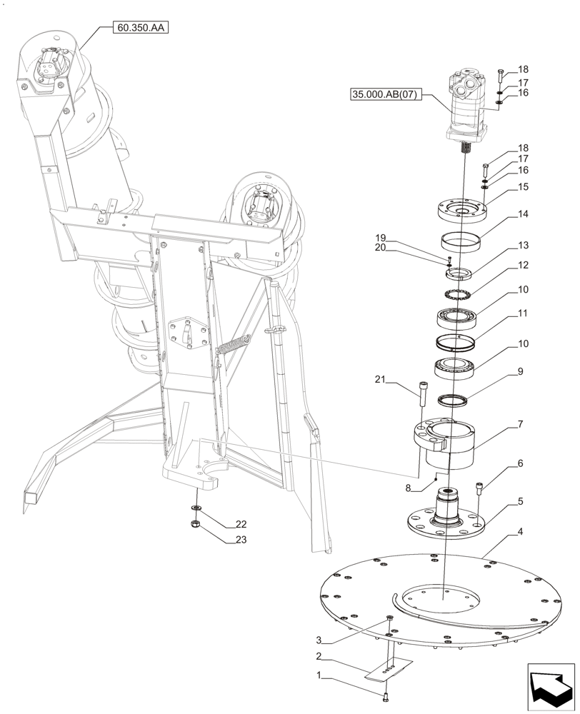 Схема запчастей Case IH A8800 - (60.370.AA[01]) - BASECUTTER (60) - PRODUCT FEEDING