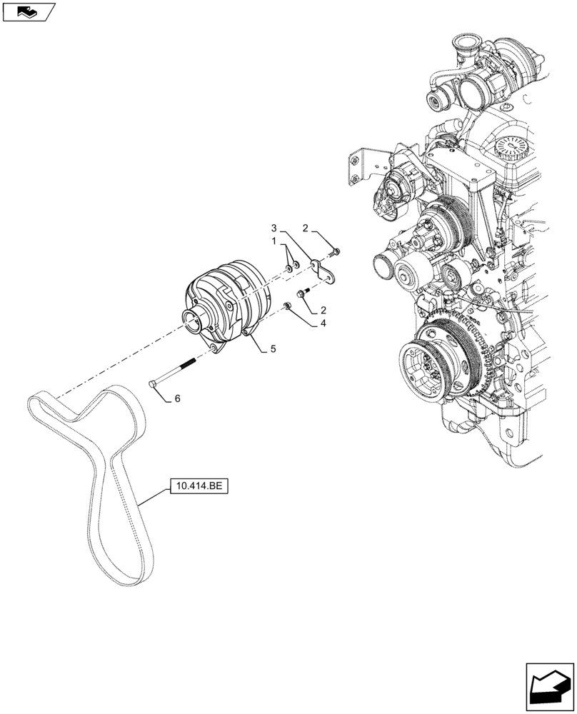 Схема запчастей Case IH MAXXUM 120 - (55.301.AA[02]) - VAR - 336192 - ALTERNATOR 150A (55) - ELECTRICAL SYSTEMS