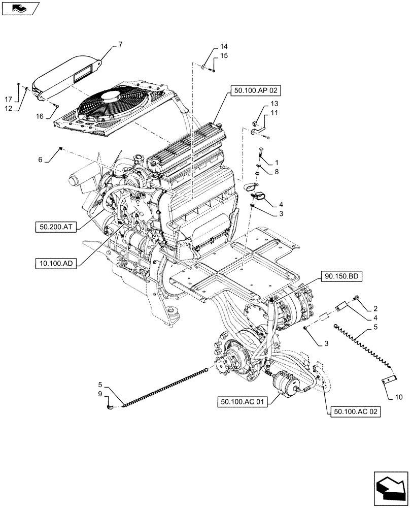 Схема запчастей Case IH SR175 - (50.100.AP[03]) - HVAC MEDIUM FRAME (50) - CAB CLIMATE CONTROL