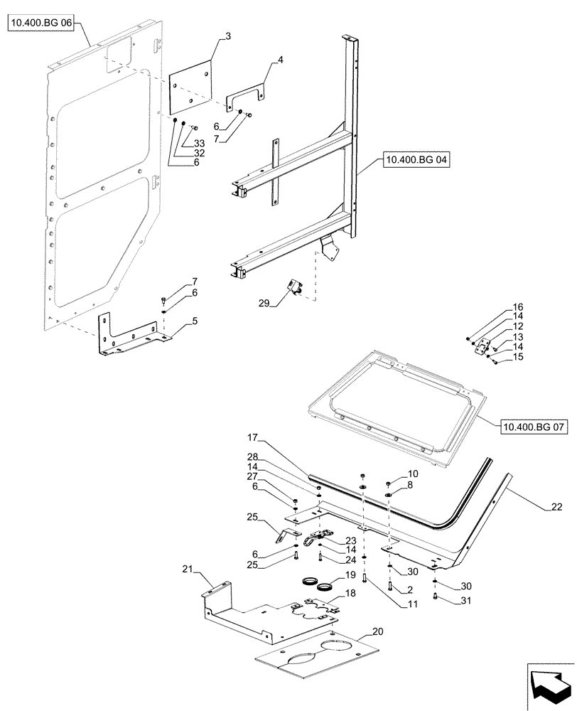 Схема запчастей Case IH A8800 - (10.400.BG[05]) - RADIATOR GRILLE, COVER (10) - ENGINE