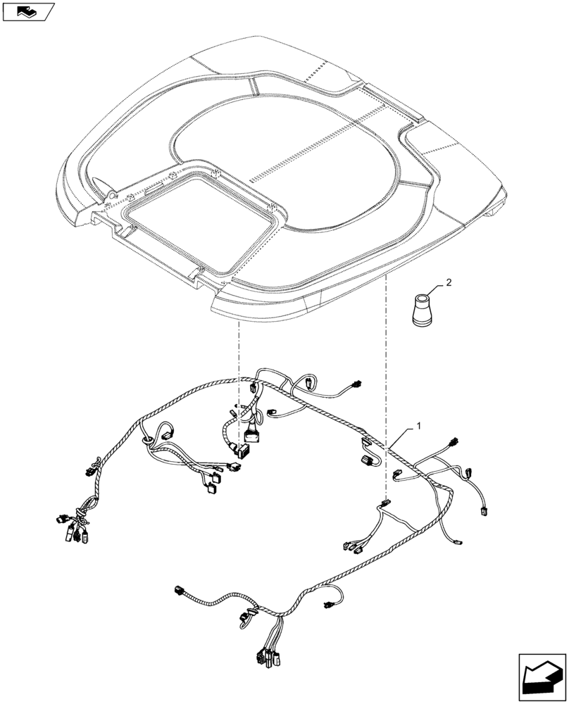 Схема запчастей Case IH MAXXUM 110 - (55.510.AH[02]) - CAB ROOF HARNESS - FOR ROOF WITH LOW PROFILE (55) - ELECTRICAL SYSTEMS