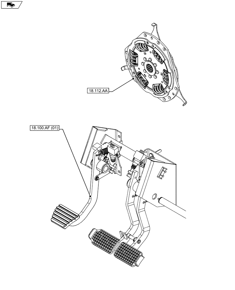 Схема запчастей Case IH MAXXUM 110 - (00.000.18) - PICTORIAL INDEX - CLUTCH (00) - GENERAL & PICTORIAL INDEX