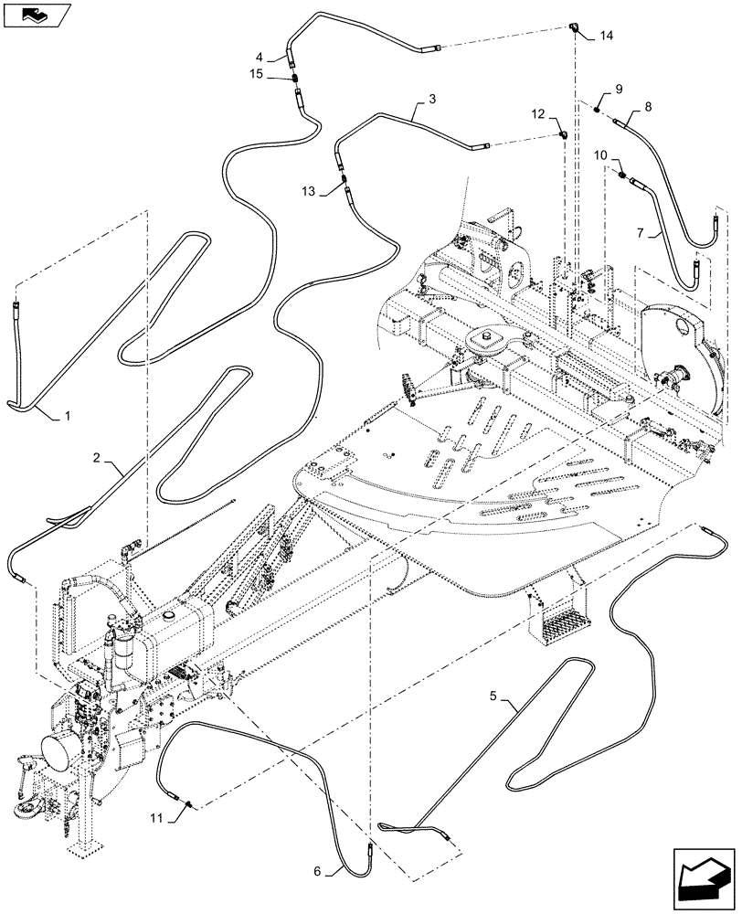 Схема запчастей Case IH 1245 - (35.200.AA[16]) - 36 GPM PTO HYDRAULIC DISTRIBUTION FOR 16/30 (35) - HYDRAULIC SYSTEMS