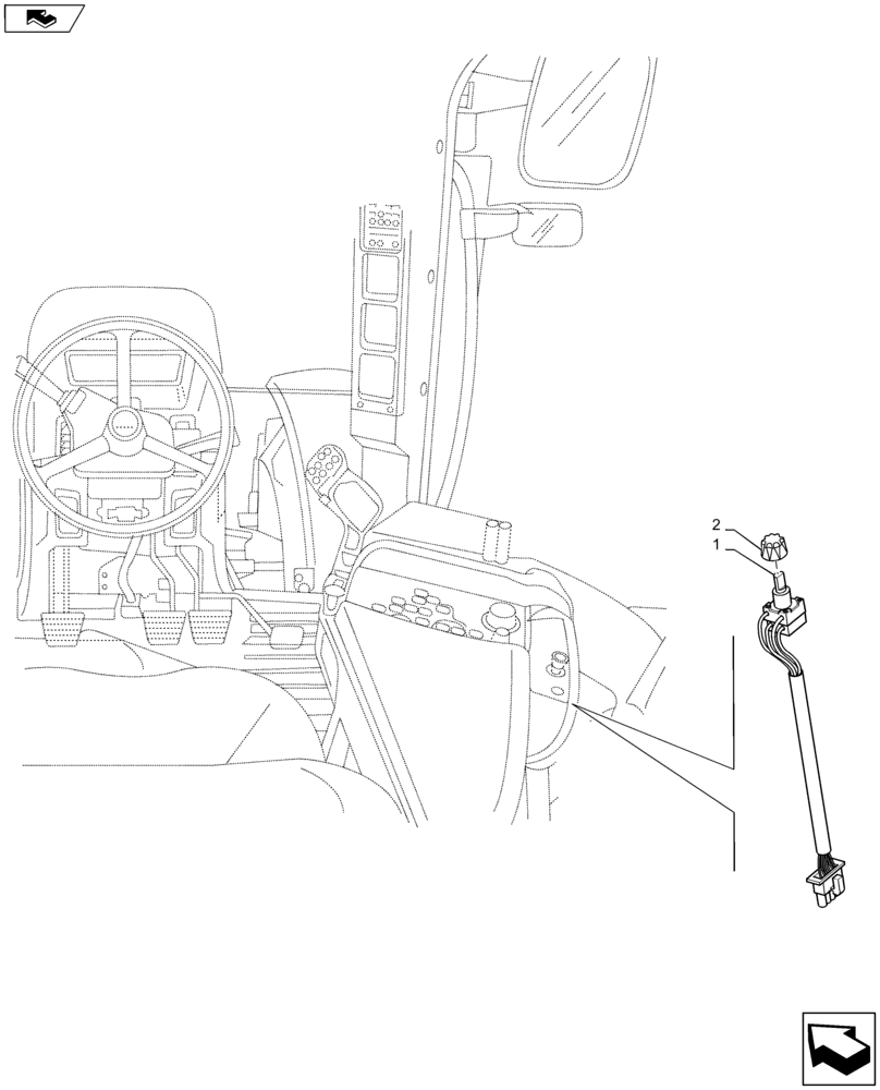 Схема запчастей Case IH MAXXUM 110 - (55.523.AO[01]) - VAR - 333648, 334648, 335648, 743700, 336831, 337831, 743699 - FRONT HPL - POTENTIOMETER (55) - ELECTRICAL SYSTEMS