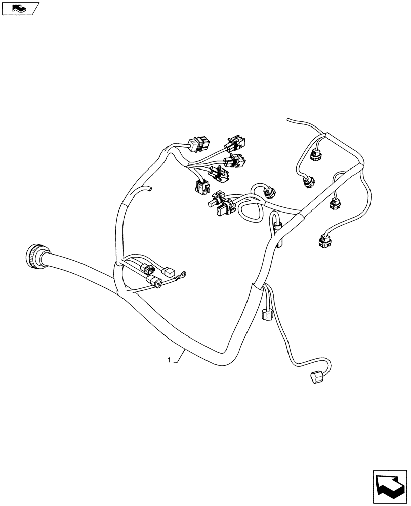 Схема запчастей Case IH SR160 - (55.015.AB) - ENGINE, HARNESS (55) - ELECTRICAL SYSTEMS