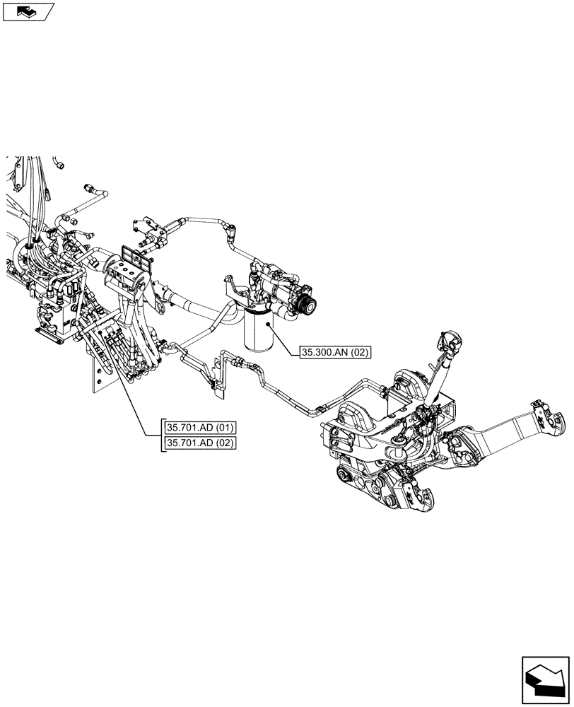 Схема запчастей Case IH MAXXUM 110 - (00.000.35[04]) - PICTORIAL INDEX - HYDRAULIC SYSTEMS (00) - GENERAL & PICTORIAL INDEX