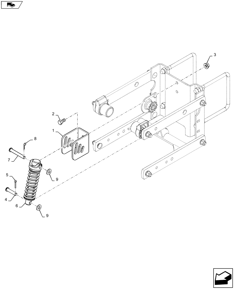 Схема запчастей Case IH 1235 - (79.105.AI[01]) - MECHANICAL DOWN PRESSURE WITH STANDARD 14" LINKS (79) - PLANTING