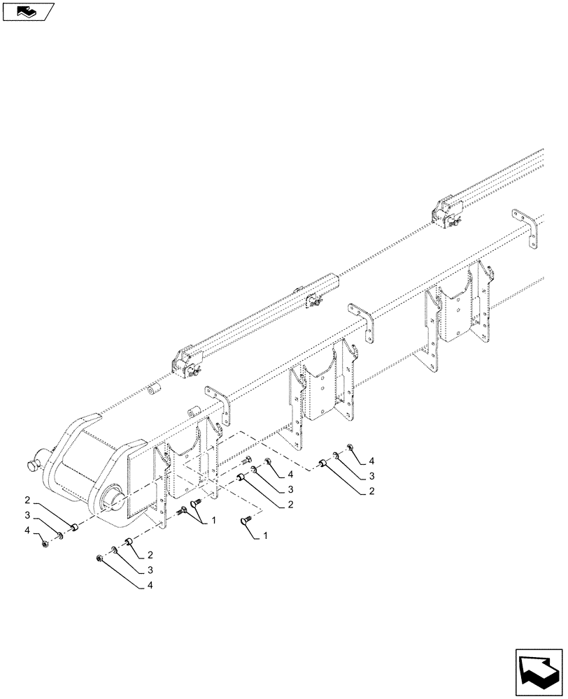 Схема запчастей Case IH 1245 - (79.105.AH[02]) - LINKAGE SPLITER HARDWARE (79) - PLANTING