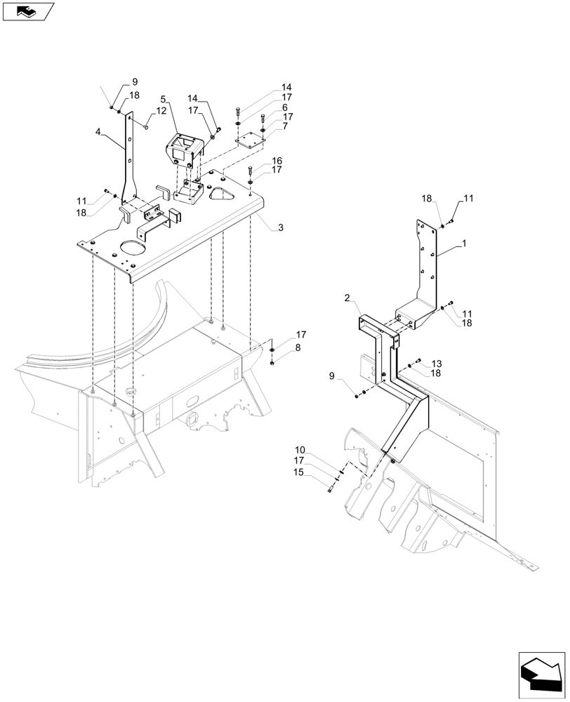 Схема запчастей Case IH A8800 - (74.204.AA[03]) - BRACKET (74) - CLEANING