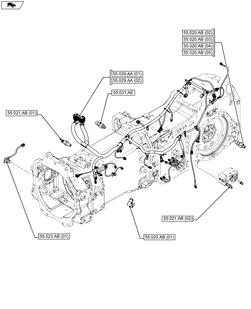 Схема запчастей Case IH MAXXUM 110 - (00.000.55[05]) - PICTORIAL INDEX - ELECTRICAL SYSTEMS (00) - GENERAL & PICTORIAL INDEX