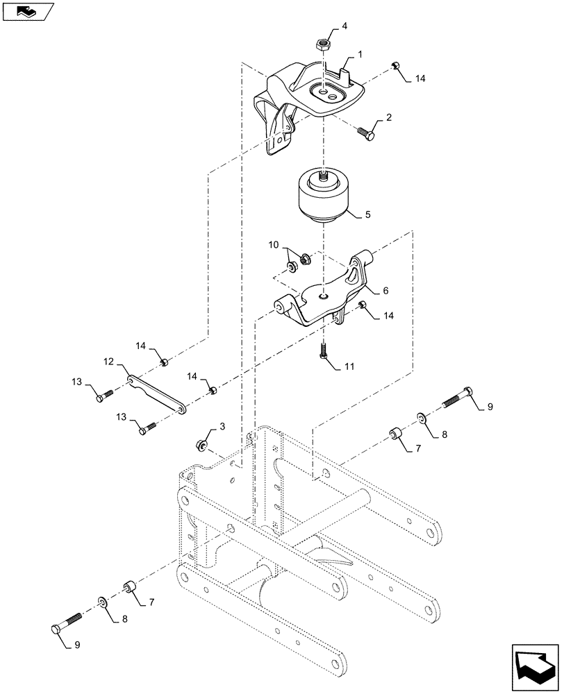 Схема запчастей Case IH 1245 - (79.105.AI[05]) - PNEUMATIC DOWN PRESSURE EXTENDED LINKS 24" FOR 30" SPLIT ROW 12/23 AND 30" SPLIT ROW 16/31 (79) - PLANTING