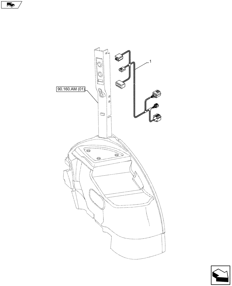 Схема запчастей Case IH MAXXUM 110 - (55.050.AH[01]) - VAR - 390643 - AIR CONDITIONER, HARNESS (55) - ELECTRICAL SYSTEMS