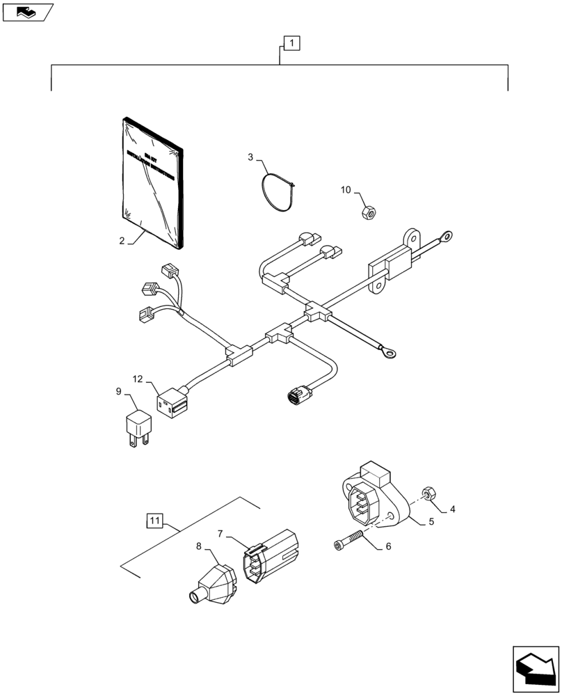 Схема запчастей Case IH MAXXUM 125 - (88.100.55[08]) - DIA KIT - FRONT IMPLEMENT SOCKET (88) - ACCESSORIES