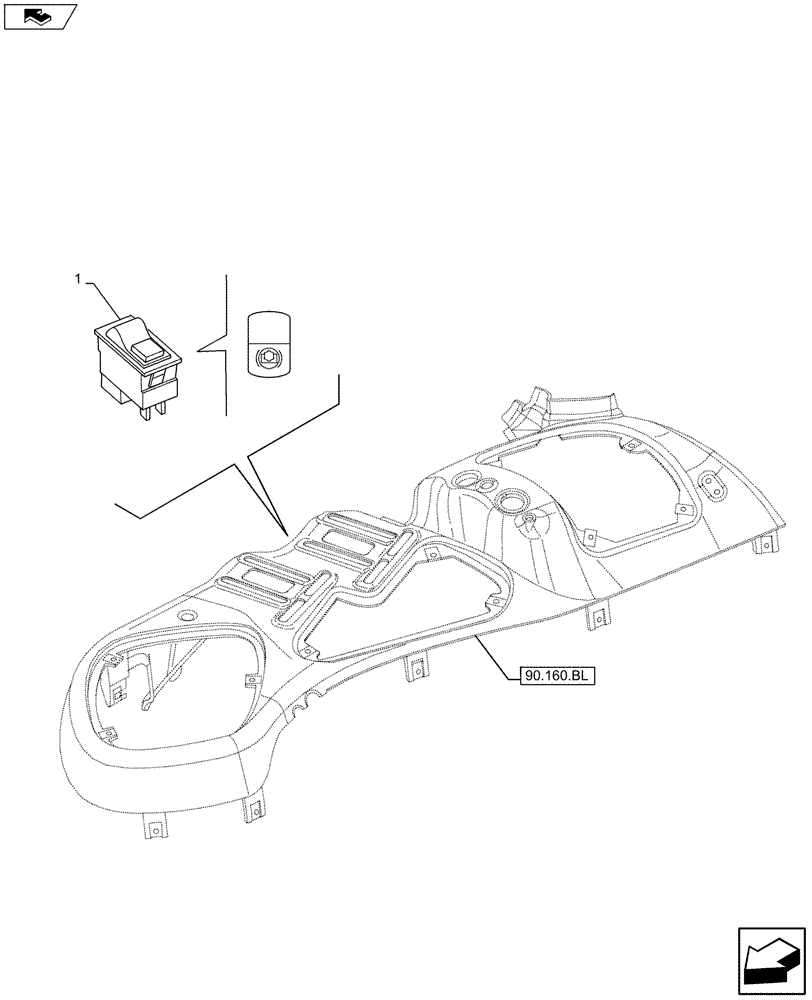 Схема запчастей Case IH MAXXUM 120 - (55.522.AB) - VAR - 330800 - POWER TAKE-OFF - SWITCH (55) - ELECTRICAL SYSTEMS