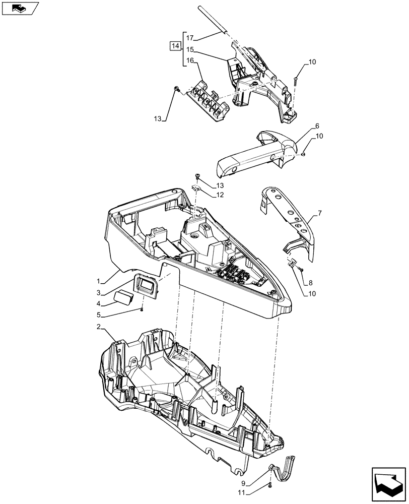 Схема запчастей Case IH PUMA 125 - (1.97.0[01a]) - VAR - 332021, 390021 - ARMREST - COVERS (10) - OPERATORS PLATFORM/CAB