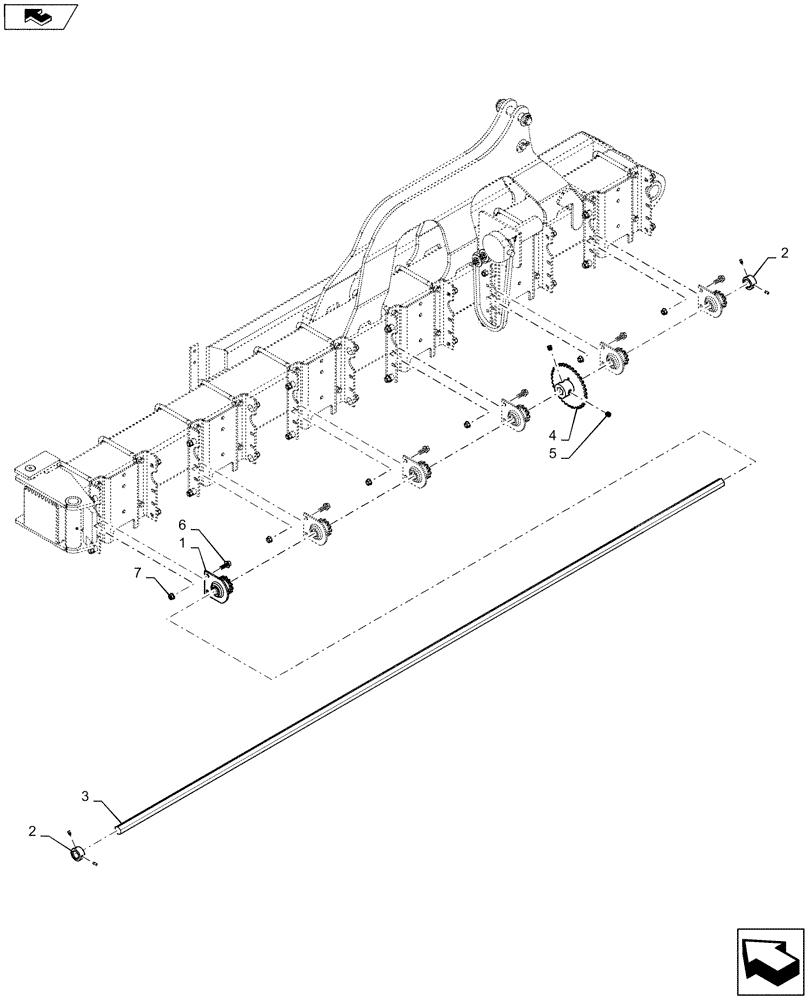 Схема запчастей Case IH 1245 - (61.901.AF[01]) - METER DRIVE SHAFT FOR 24/20 (61) - METERING SYSTEM