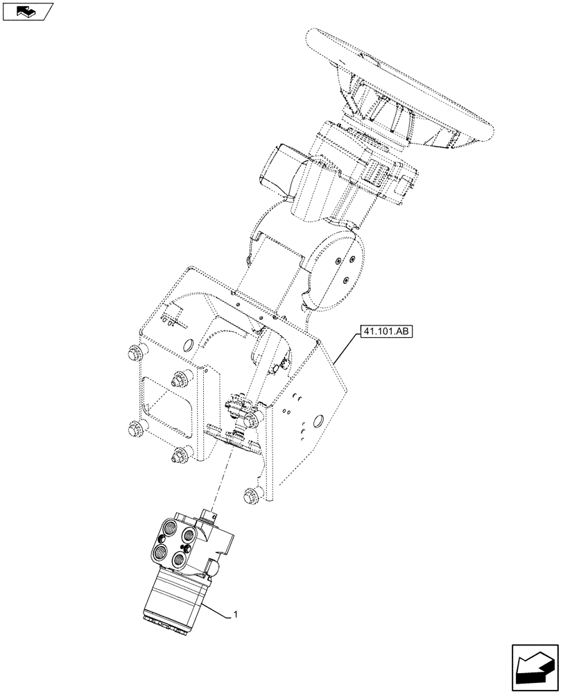 Схема запчастей Case IH MAXXUM 110 - (41.206.AA[02]) - VAR - 330631, 743723 - FAST STEERING - VALVE (41) - STEERING