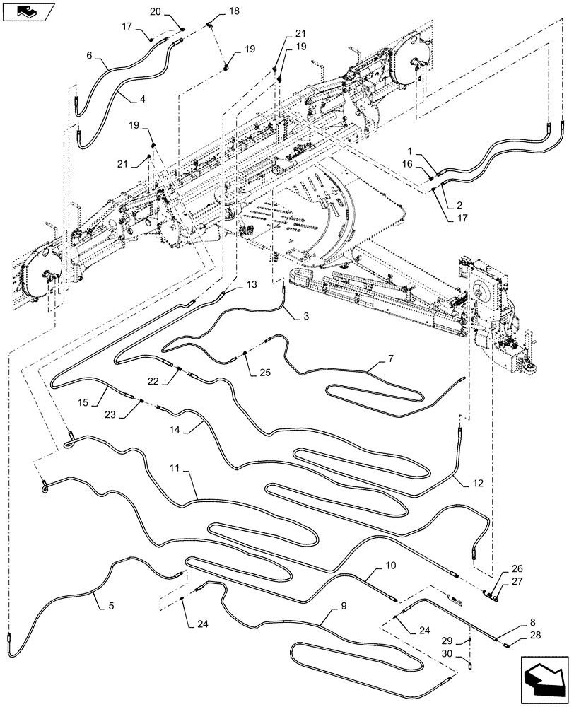 Схема запчастей Case IH 1245 - (35.200.AA[03]) - 22 GPM PTO HYDRAULIC DISTRIBUTION FOR 24/20, 30" SPLIT ROW 16/31 (35) - HYDRAULIC SYSTEMS