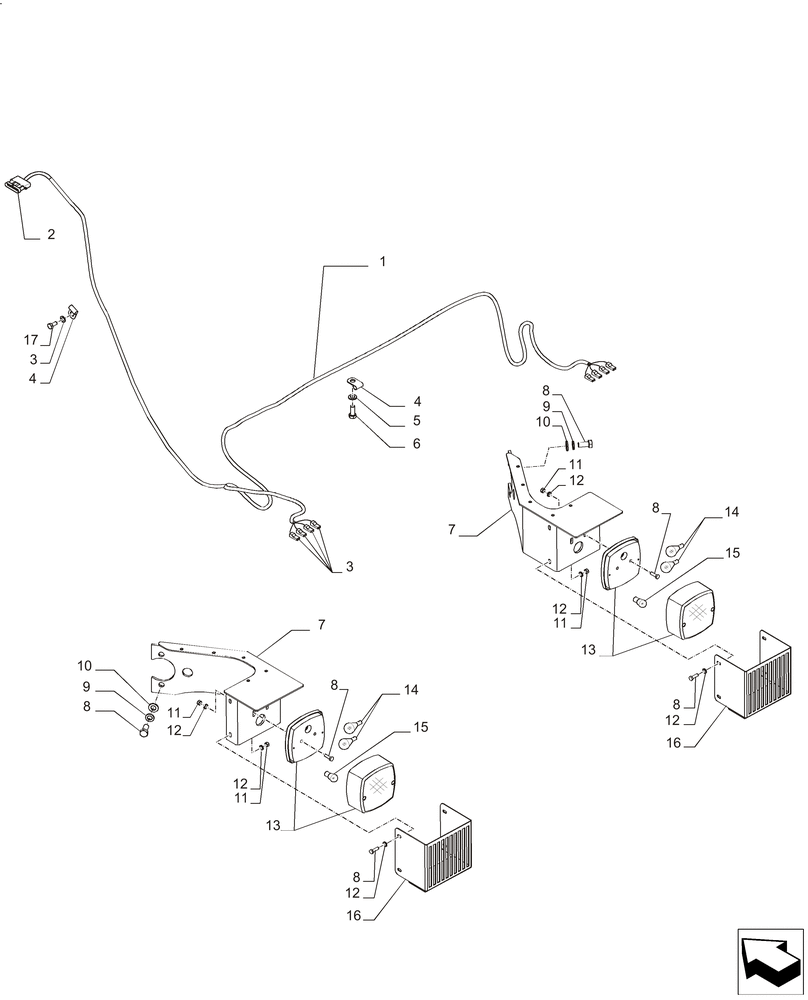 Схема запчастей Case IH A8000 - (55.511.AI[01]) - WIRE HARNESS (55) - ELECTRICAL SYSTEMS