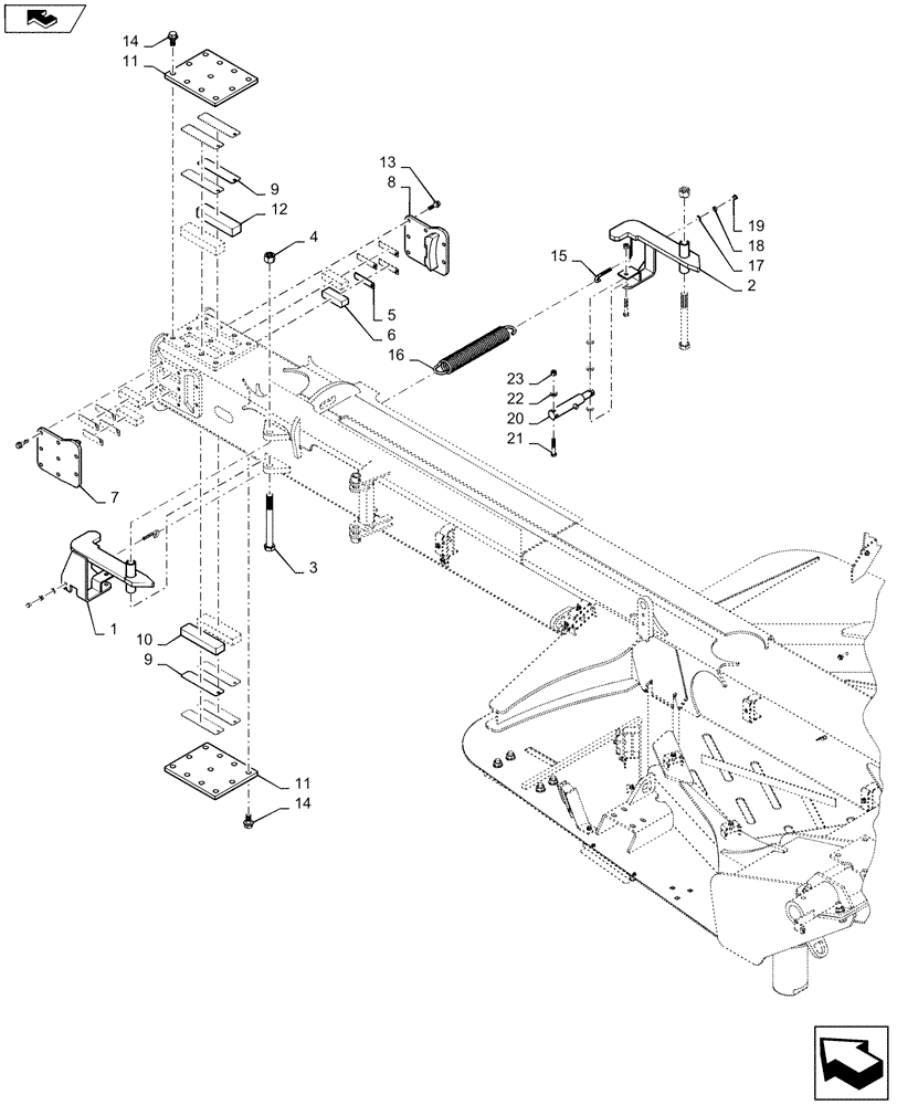 Схема запчастей Case IH 1245 - (39.100.AB[06]) - CARRIER FRAME RECIEVER (39) - FRAMES AND BALLASTING