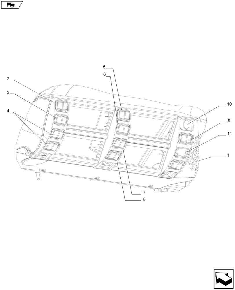 Схема запчастей Case IH A8800 - (55.512.BG) - SWITCH, UPPER (55) - ELECTRICAL SYSTEMS