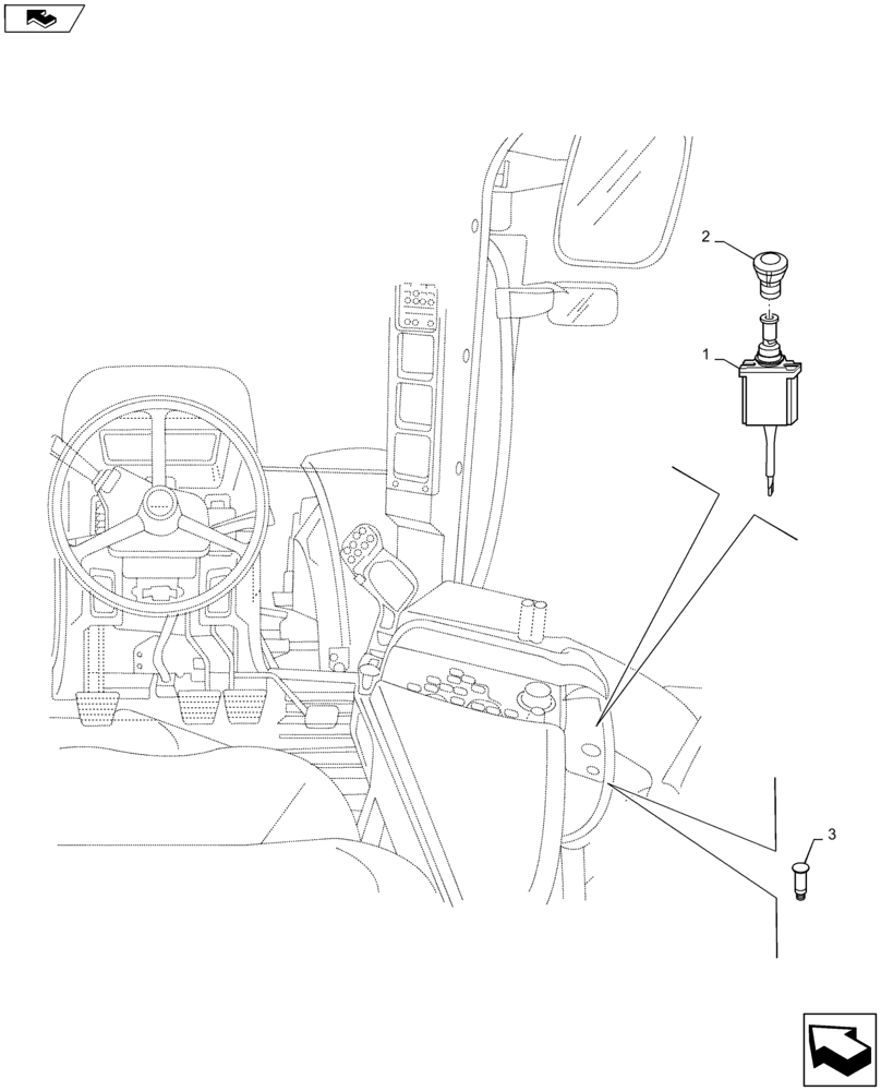 Схема запчастей Case IH MAXXUM 115 - (55.523.AD[01]) - VAR - 333648, 334648, 335648, 743700 - FRONT HPL - SWITCHES (55) - ELECTRICAL SYSTEMS