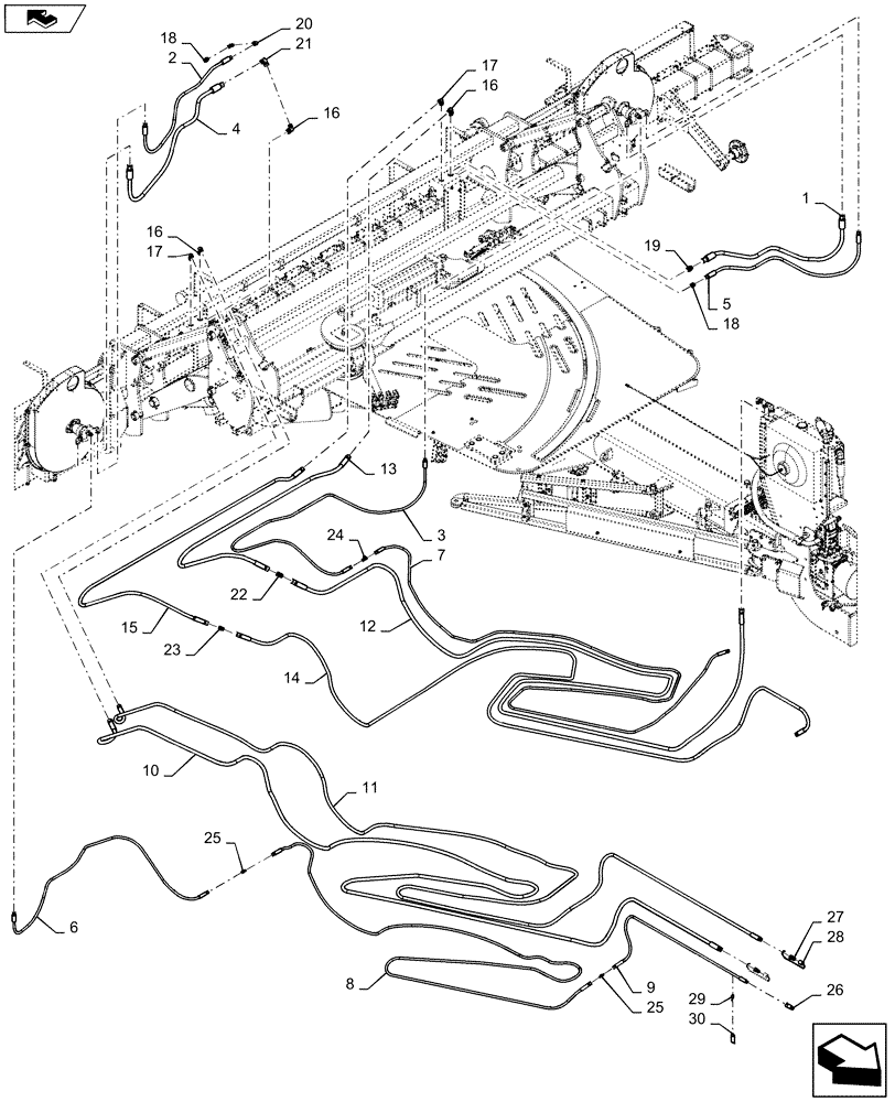 Схема запчастей Case IH 1245 - (35.200.AA[14]) - 36 GPM PTO HYDRAULIC DISTRIBUTION FOR 30" SPLIT ROW 12/23 (35) - HYDRAULIC SYSTEMS