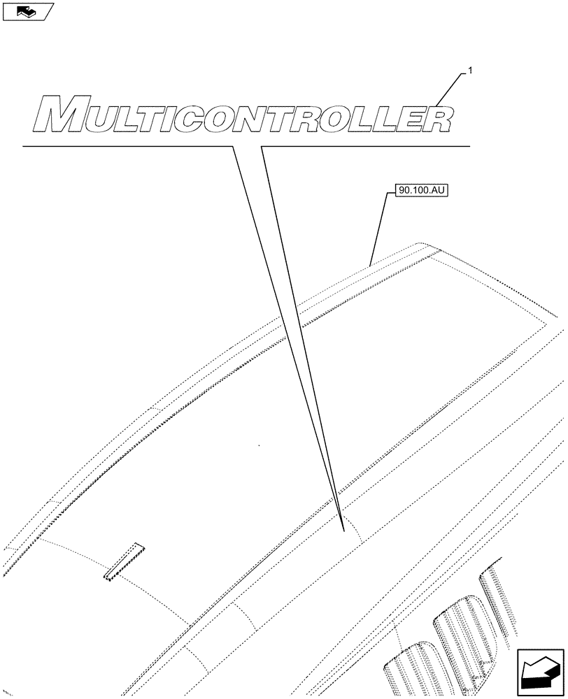 Схема запчастей Case IH MAXXUM 130 - (90.108.AD[04]) - VAR - 336007, 390007 - DECALS, EMBLEM (90) - PLATFORM, CAB, BODYWORK AND DECALS