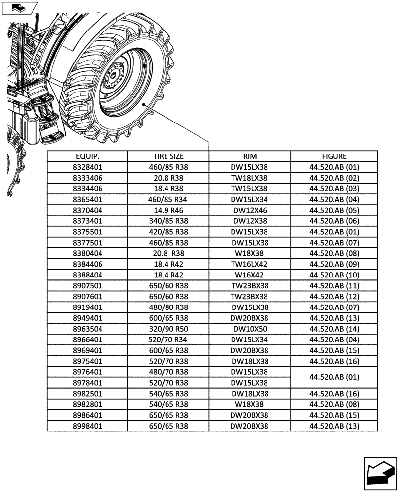 Схема запчастей Case IH MAXXUM 110 - (00.000.44[02]) - PICTORIAL INDEX (00) - GENERAL & PICTORIAL INDEX
