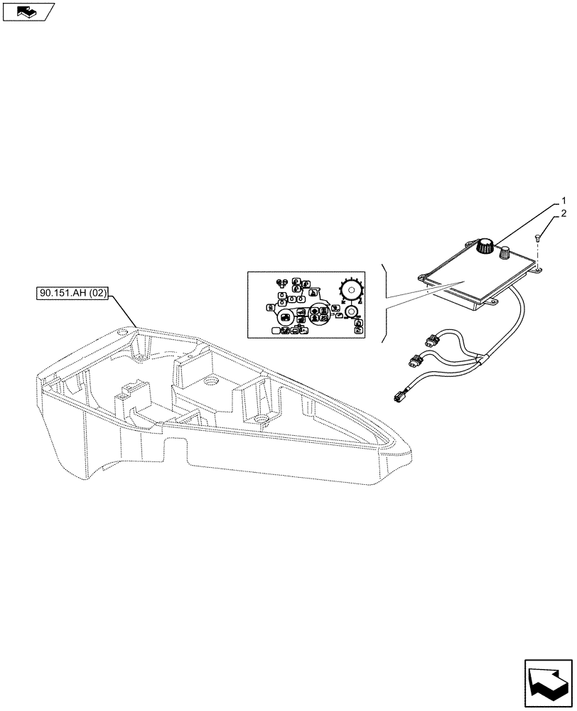 Схема запчастей Case IH MAXXUM 120 - (55.512.CS[01]) - VAR - 332021, 390021 - ARMREST, CONTROL UNIT (55) - ELECTRICAL SYSTEMS