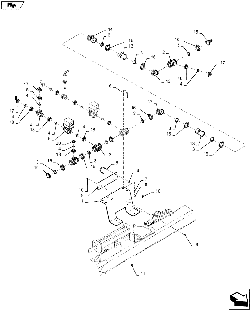 Схема запчастей Case IH 1245 - (63.100.AA[03]) - LIQUID FERTILIZER VALVE 2 SECTION FOR 12/30,16/30 (63) - CHEMICAL APPLICATORS