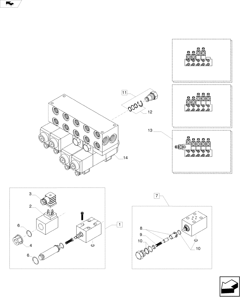 Схема запчастей Case IH A8800 - (35.310.AF[02]) - HYDRAULIC VALVE (4 SECTION) (35) - HYDRAULIC SYSTEMS