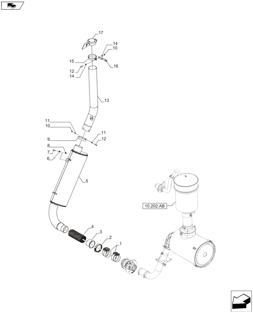 Схема запчастей Case IH A8800 - (10.254.AI) - MUFFLER (10) - ENGINE