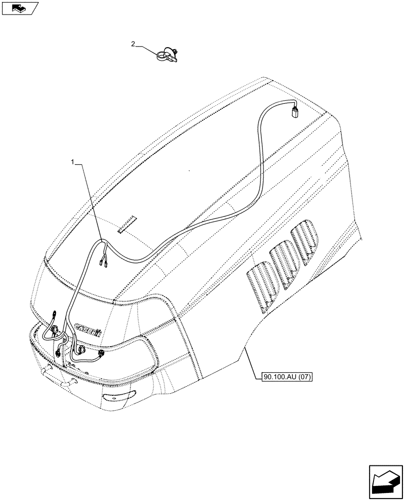 Схема запчастей Case IH MAXXUM 110 - (55.511.AC[01]) - VAR - 330698, 390698 - HEADLAMP, HARNESS (55) - ELECTRICAL SYSTEMS