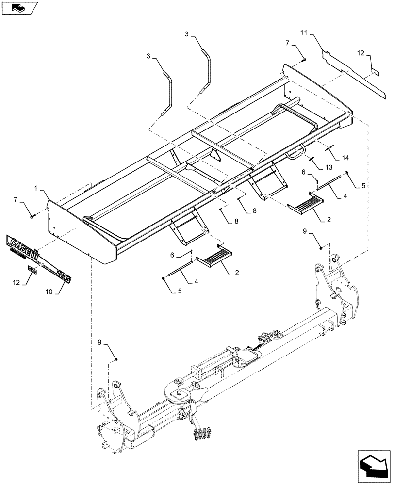 Схема запчастей Case IH 1245 - (79.100.AC[05]) - BULK FILL TANK FRAME WITH OUT SCALES (79) - PLANTING