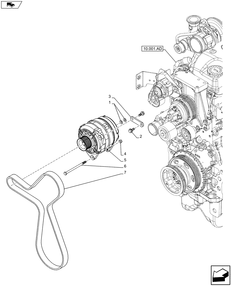 Схема запчастей Case IH MAXXUM 110 - (55.301.AA[02]) - VAR - 332192 - ALTERNATOR (150A) (55) - ELECTRICAL SYSTEMS