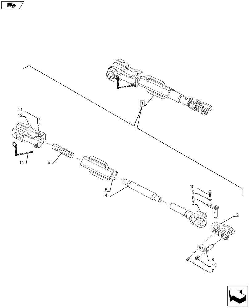 Схема запчастей Case IH MAXXUM 130 - (37.120.AV[02]) - VAR - 390911, 743811 - TOWING EQUIPMENT, TIE-ROD (37) - HITCHES, DRAWBARS & IMPLEMENT COUPLINGS