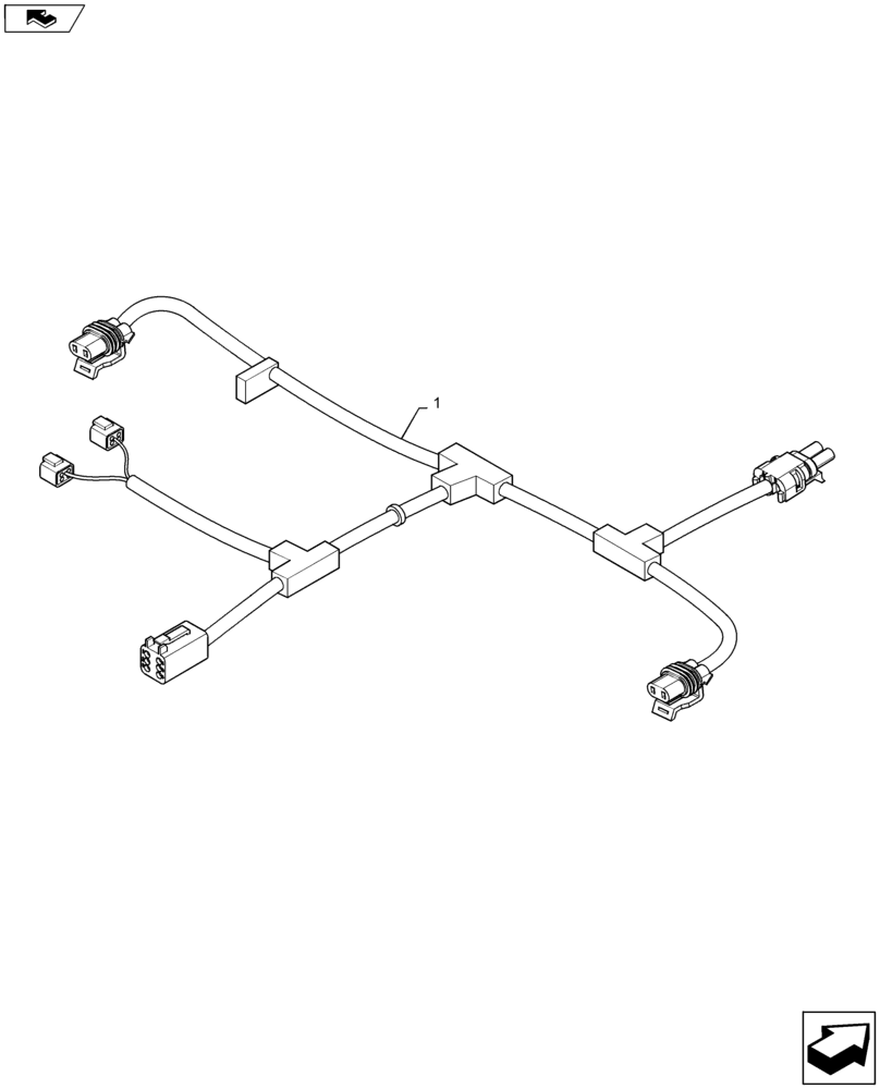 Схема запчастей Case IH MAXXUM 110 - (55.100.AW[01]) - HYDRAULIC PUMP 80L/MIN FD FOR SPS - HARNESS (55) - ELECTRICAL SYSTEMS