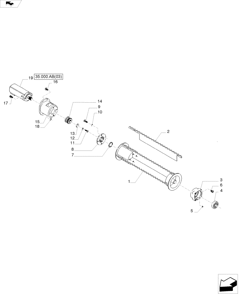 Схема запчастей Case IH A8800 - (60.390.AA[02]) - ROLLER, LOWER (I) (60) - PRODUCT FEEDING