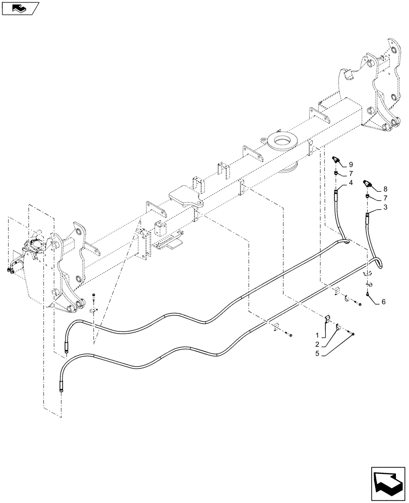 Схема запчастей Case IH 1245 - (35.747.AE[02]) - LIQUID FERTILIZER HYDRAULICS FOR SPLIT ROW 30" 12/23 AND 12/30 (35) - HYDRAULIC SYSTEMS